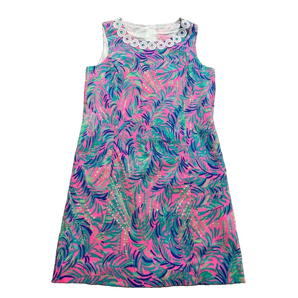 Lilly Pulitzer Girls Mini Mila Shift Dress Sunset Floral Sz 12 Style 25978 Lined